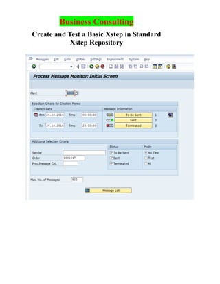 Xstep Completed Create SAP Xstep - SAP PP-PI | PDF