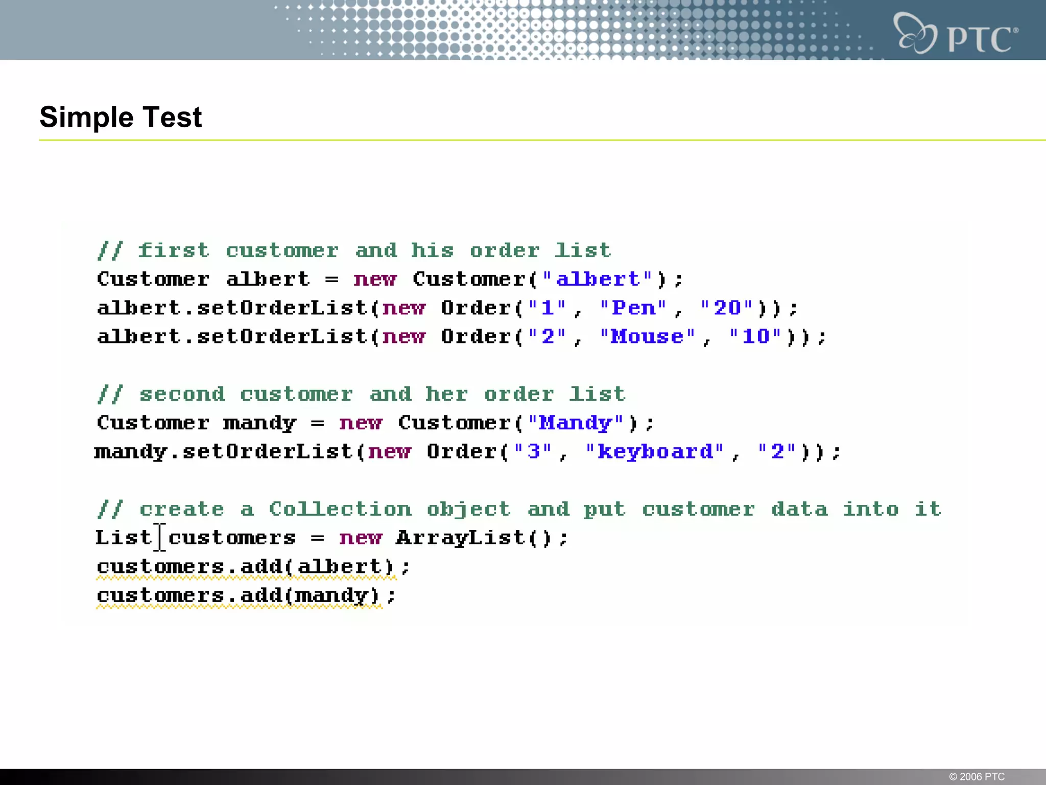 Simple Test © 2006 PTC 