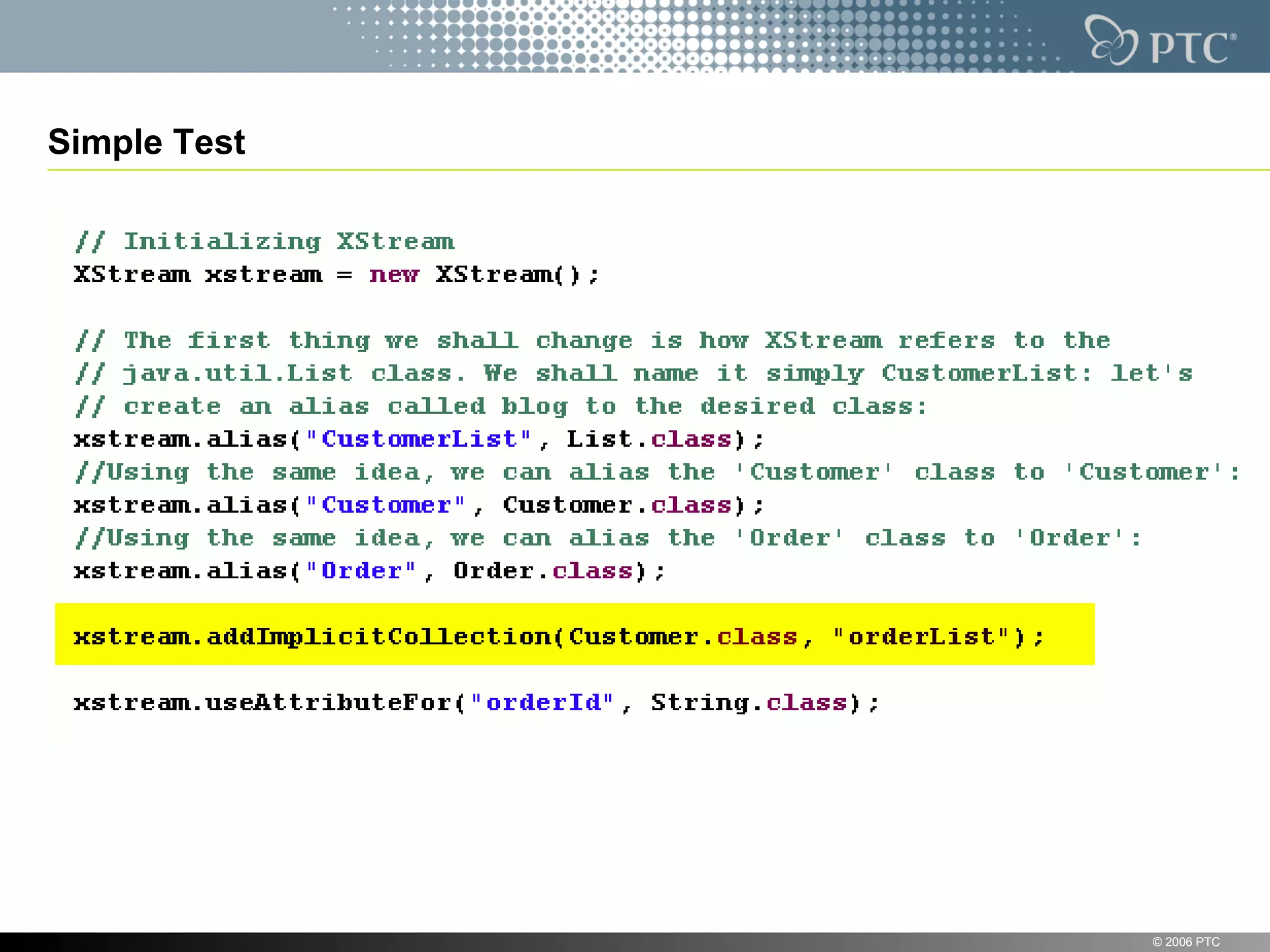 Simple Test © 2006 PTC 