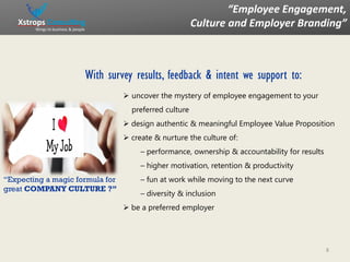 “Employee Engagement,
Culture and Employer Branding”Xstrops Consulting
Wings to business & people
“Expecting a magic formu...