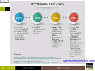 http://www.inriality.fr/info-mooc/ 
32 09/09/2014 Institut Mines-Télécom TIC/Web et médiation 
 