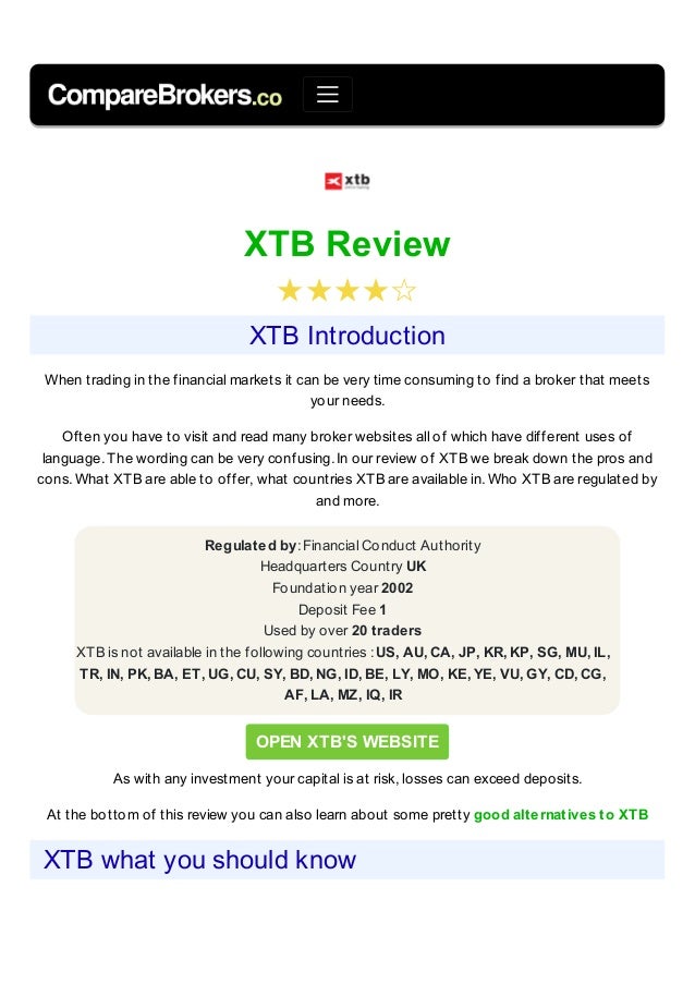 Xtb Broker Review - 