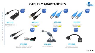 CABLES Y ADAPTADORES
110V - Enchufe Americano unicamente
XTC-210
Cable de alimentacion para Laptop cpn enchufe NEMA
de 3 c...