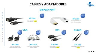 CABLES Y ADAPTADORES - UTP
XTC-220
Cable UTP Cat 5e 305mt (1000ft)
• Diseñado para la transmisión de datos a alta velocida...