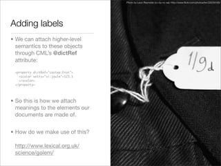 XTech 2008 presentation; "Representing, indexing and mining science with XML and RDF: Golem and CrystalEye"