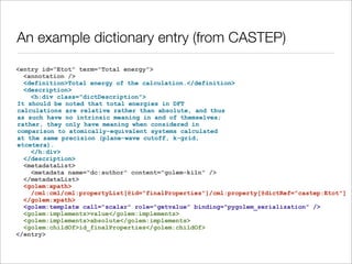 XTech 2008 presentation; "Representing, indexing and mining science with XML and RDF: Golem and CrystalEye"
