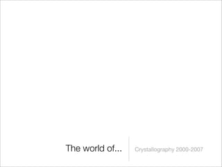 XTech 2008 presentation; "Representing, indexing and mining science with XML and RDF: Golem and CrystalEye"