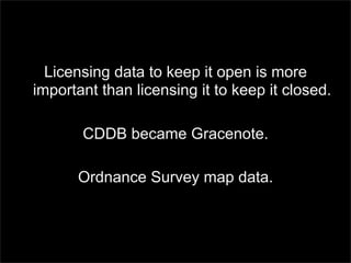 X Tech2007, Open Data, Licensing