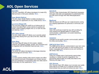 AOL Open Services http://dev.aol.com 