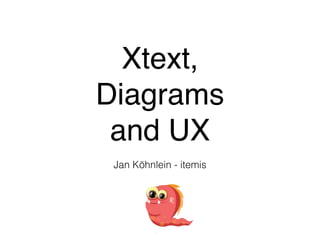 Xtext, ! 
Diagrams ! 
and UX 
Jan Köhnlein - itemis 
 