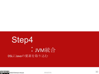 ?2014 Shintaro Hosoai
Step4
:
DSLJavaҪؤȡz
2014/3/31 30
JVMy
 