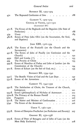 XVllt	 General Index
MARTIN V, 1417-1431

COUNCIL OF CONSTANCE, 1414-1418

(Ecumenical XVI)

Errors of John Wyclifte (Sess...