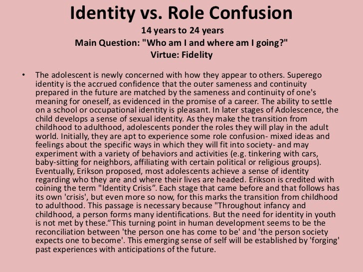 erikson role confusion erikson role confusion