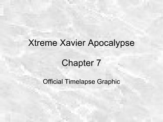 Xtreme Xavier Apocalypse
Chapter 7
Official Timelapse Graphic
 