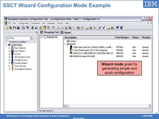 IBM Systems & Technology Group Education & Sales Enablement © 2009 IBM
Corporation
9
SSCT Wizard Configuration Mode Example
Wizard mode great for
generating simple and
quick configuration
 