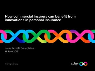 How commercial insurers can benefit from
innovations in personal insurance
Xuber Keynote Presentation
13 June 2013
 