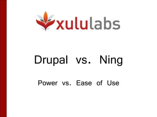 Drupal vs. Ning Power vs. Ease of Use 