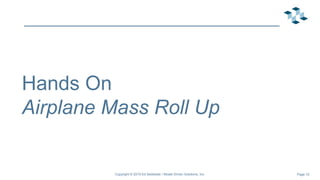 Page 10
Hands On
Airplane Mass Roll Up
Copyright © 2019 Ed Seidewitz / Model Driven Solutions, Inc.
 