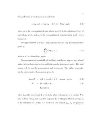 6 
China is about 8.4% per year. Young (2003) documented that the productivity 
growth in China was still 7% after accounting for some measurement error 
in data. Figure 2.1 shows the annual real GDP per capita for China during 
1970  2009. 
Figure 2.1: Real GDP per capita of China: 1970-2009 
Since the inception of economic reform in 1978, the real GDP per capita in 
China has been steadily growing at a remarkable rate. With the takeo the 
economy, the structure of Chinese economy has also been transformed. A large 
number of workers are reallocated from agricultural sector to manufacturing 
sector. The reallocation of labor across sectors over time is typically referred as 
the process of structural transformation in the economic development literature. 
 