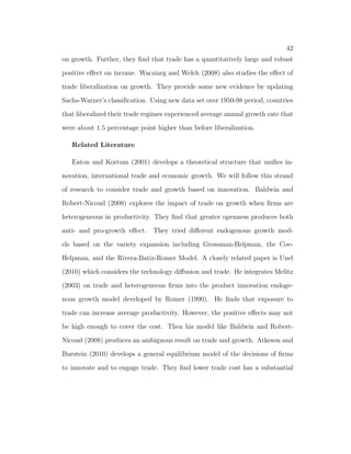 cantly. Figure 2.2 shows the data on rural population as a 
percentage of total population from the World Bank. 
The percentage of rural population has declined from more than 80% to 
slightly above 50%: During the same period, the value added of agricultural 
sector has also been decreased sharply. The value added of agricultural sector 
decreases from about 40% to 20% of the aggregate economy. 
The reallocation of the labor resource to manufacturing sector provides the 
productive capacity for large exports to the world market. 
One of the main policy of economic reform in China is to open its economy 
to the world market. Starting from the reform, the international trade as per- 
centage of GDP increases sharply. In December 2001, China entered the WTO 
 