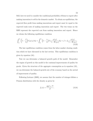 nal manufacturing good sector. The total 
income will be used for consumption and investment. The budget constraint 
for the representative household is given by 
pmt+1It = wtL + pmtrtkt + tH  pmtcmt  patcat (2.3) 
kt+1 = (1  ) kt + It (2.4) 
k0 is given. 
where It is the investment, L is the total labor endowment, kt is capital, H is 
land in  