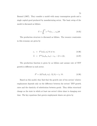 nition 1 Given initial resources endowments fk0; L;Hg and international 
prices p 
at; p 
it; p 
mt in the world market, also given the sequences of factor rental 
prices fwt; rt; tg; a competitive equilibrium is a sequence of household consump- 
tion plans fcat; cmtg and production plans of  