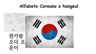 Alfabeto Coreano o hangeul
 