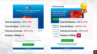 Taxa de Abertura – OR % | 10%
Taxa de Clique – CTR % | 11%
Taxa de conversão– CR % | 5%
Pedidos / 100K@ | 55
Taxa de Abertura – OR % | 8%
Taxa de Clique – CTR % | 8%
Taxa de conversão– CR % | 6%
Pedidos / 100K@ | 38 55
 