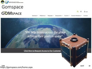 Gomspace
https://gomspace.com/home.aspx
16:47CTEE 33
 