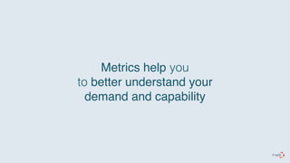 Metrics help you 
to better understand your 
demand and capability 
 