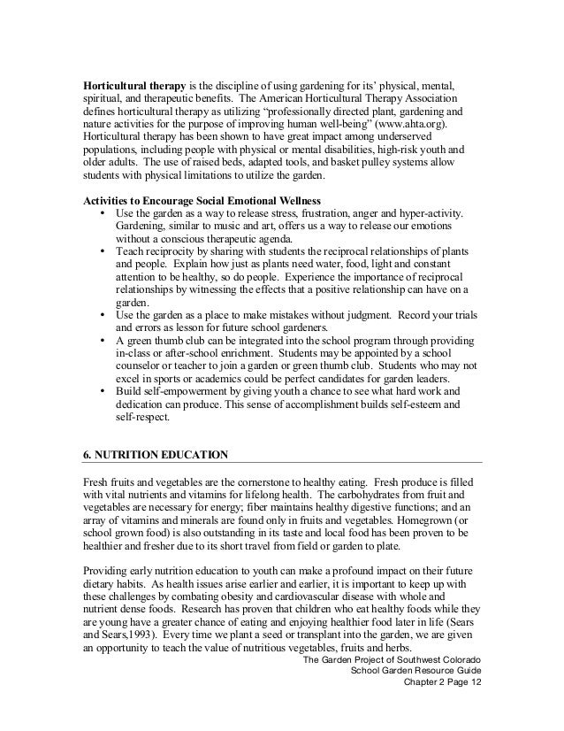 Colorado School Gardening Guide Chapter Benefits Of A School Garden The Yellow Wallpaper Critical Essay also Buy An Essay Paper Cause And Effect Essay Topics For High School