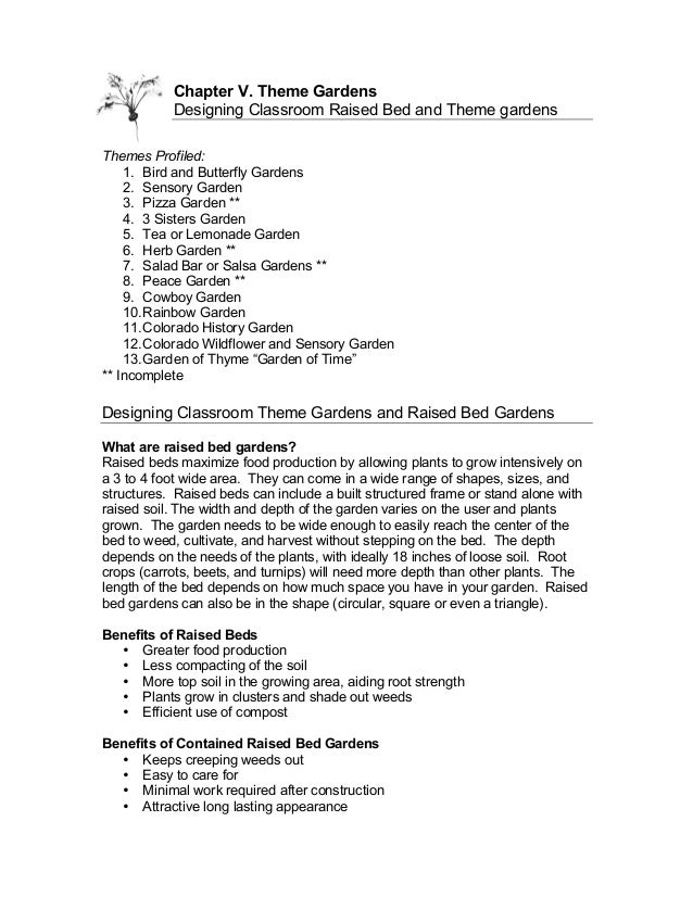 Colorado School Gardening Guide Chapter 5 Designing Classroom Raised