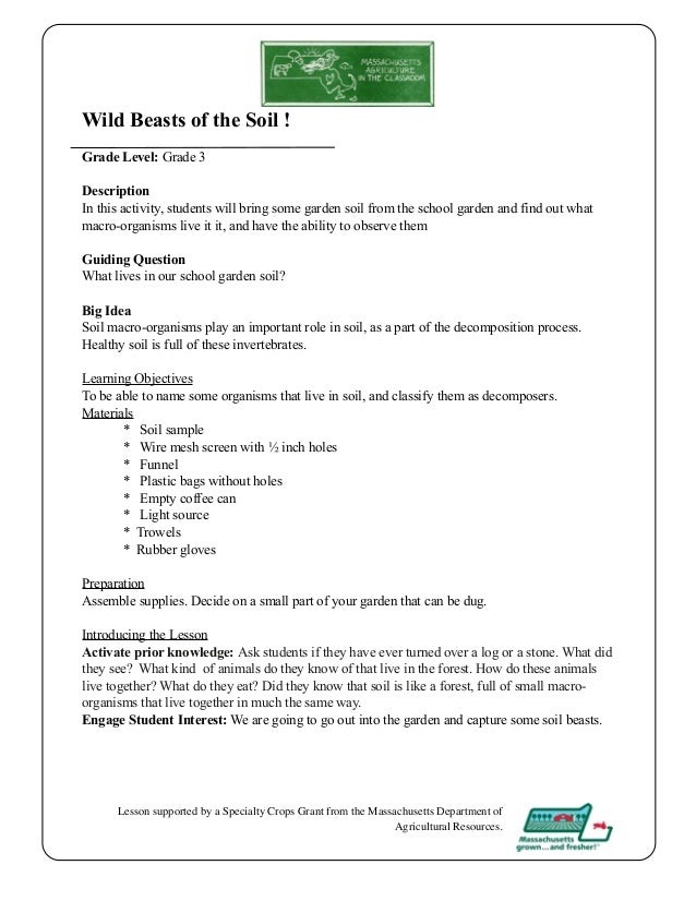 Grade 3 School Garden Lesson Plan - Seeds Lesson; Wild Beasts of the