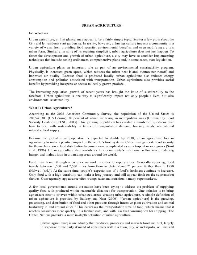 Essay agriculture