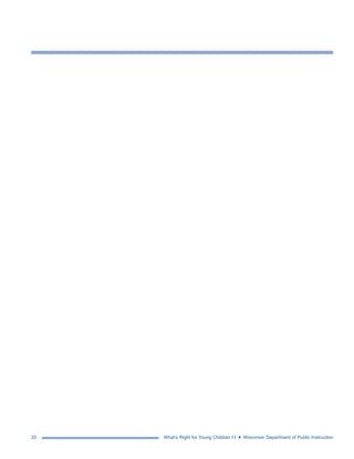 20 What’s Right for Young Children I I • Wisconsin Department of Public Instruction 
 