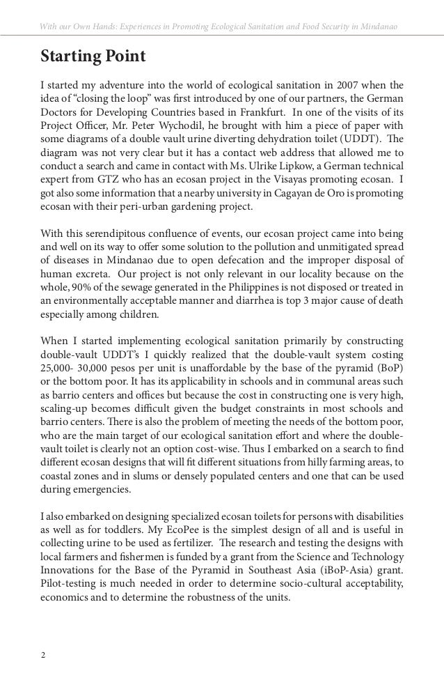 Cover Letter For Essays Our Own Hands Experiences In Promoting Ecological Sanitation An Esperanza Rising Essay also Example Of A Harvard Referenced Essay Definition Essays Examples Definition Essay About Love Co Advanced Diversity Scholarship Essay