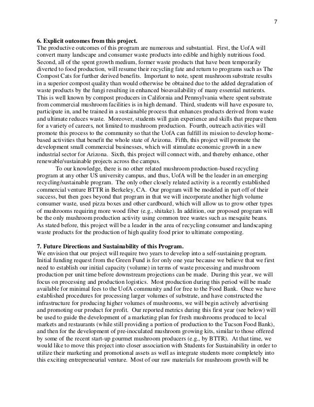 mushroom uofa Edible Mushrooms UA Green of Fund Proposal: Production Gourmet