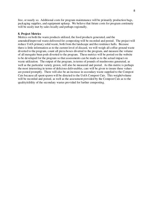 uofa mushroom of Production Gourmet UA Green Proposal: Edible Fund Mushrooms