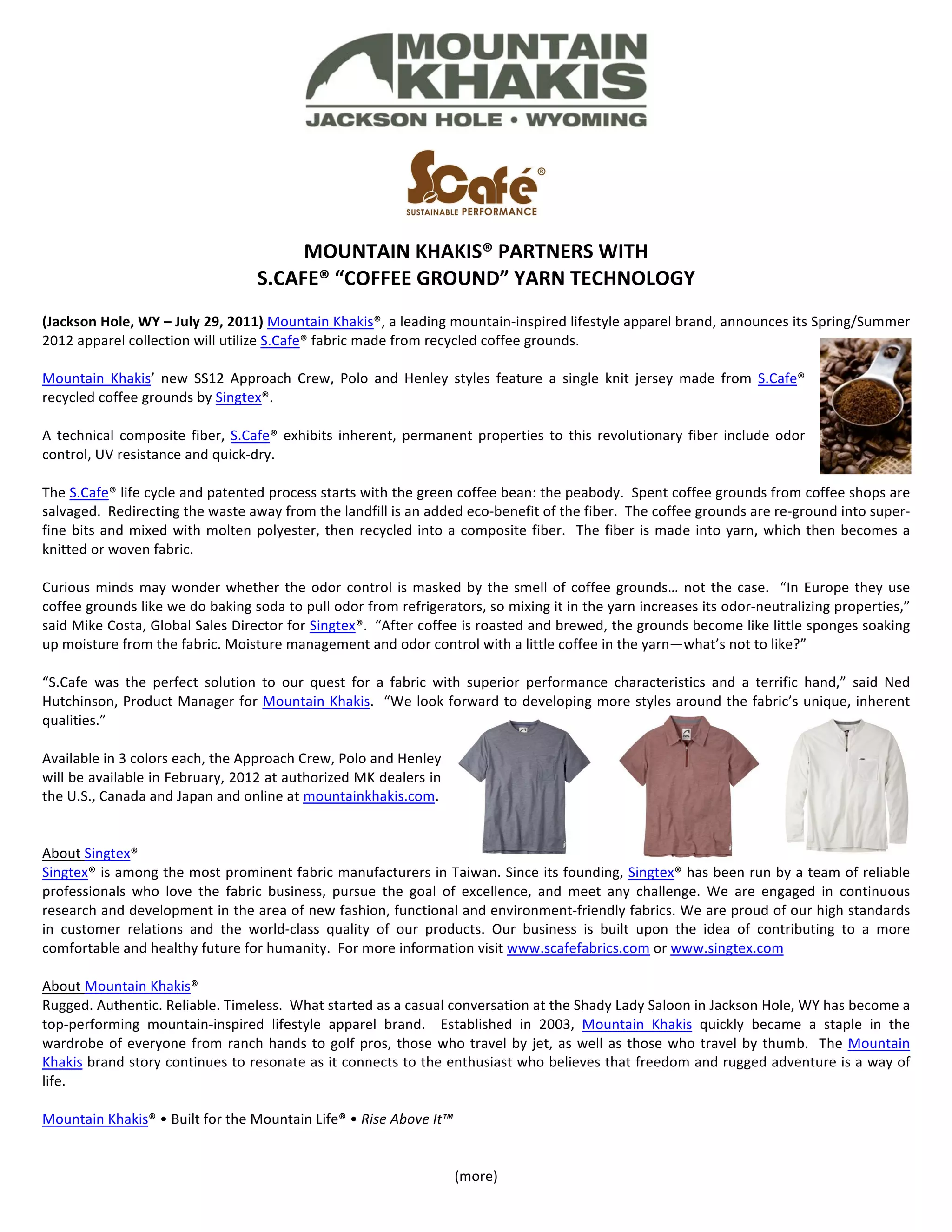 Clothing and Fabric made from Recycled Coffee Grounds PDF