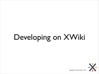 Developing on XWiki

Copyright (c) Vincent Massol - 2012

 