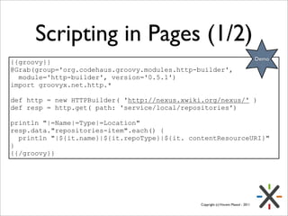Scripting in Pages (1/2)
                                                                                     Demo
{{groov...