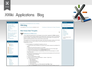 XWiki Applications: Blog
 
