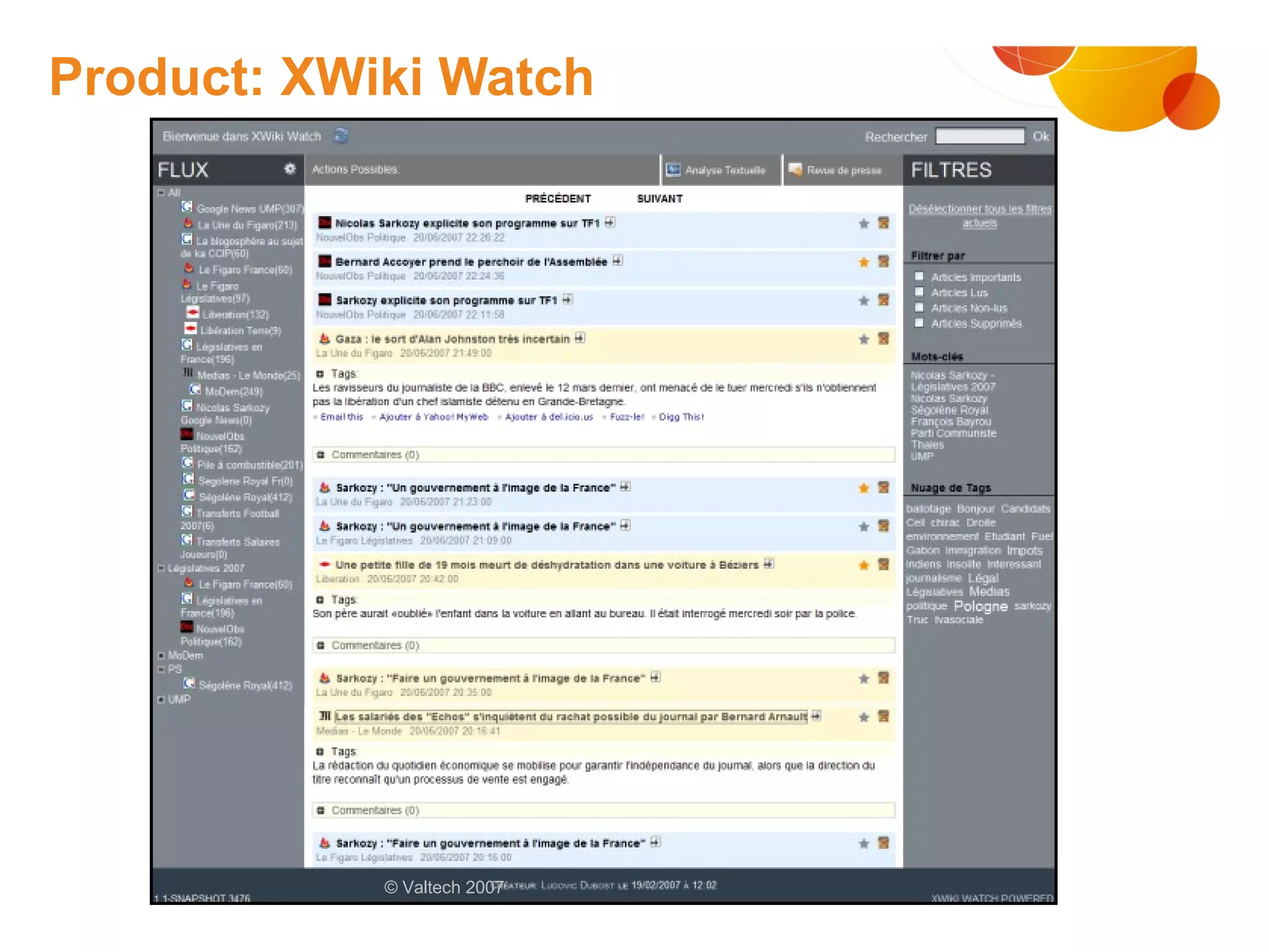 Product: XWiki Watch # © Valtech 2007 