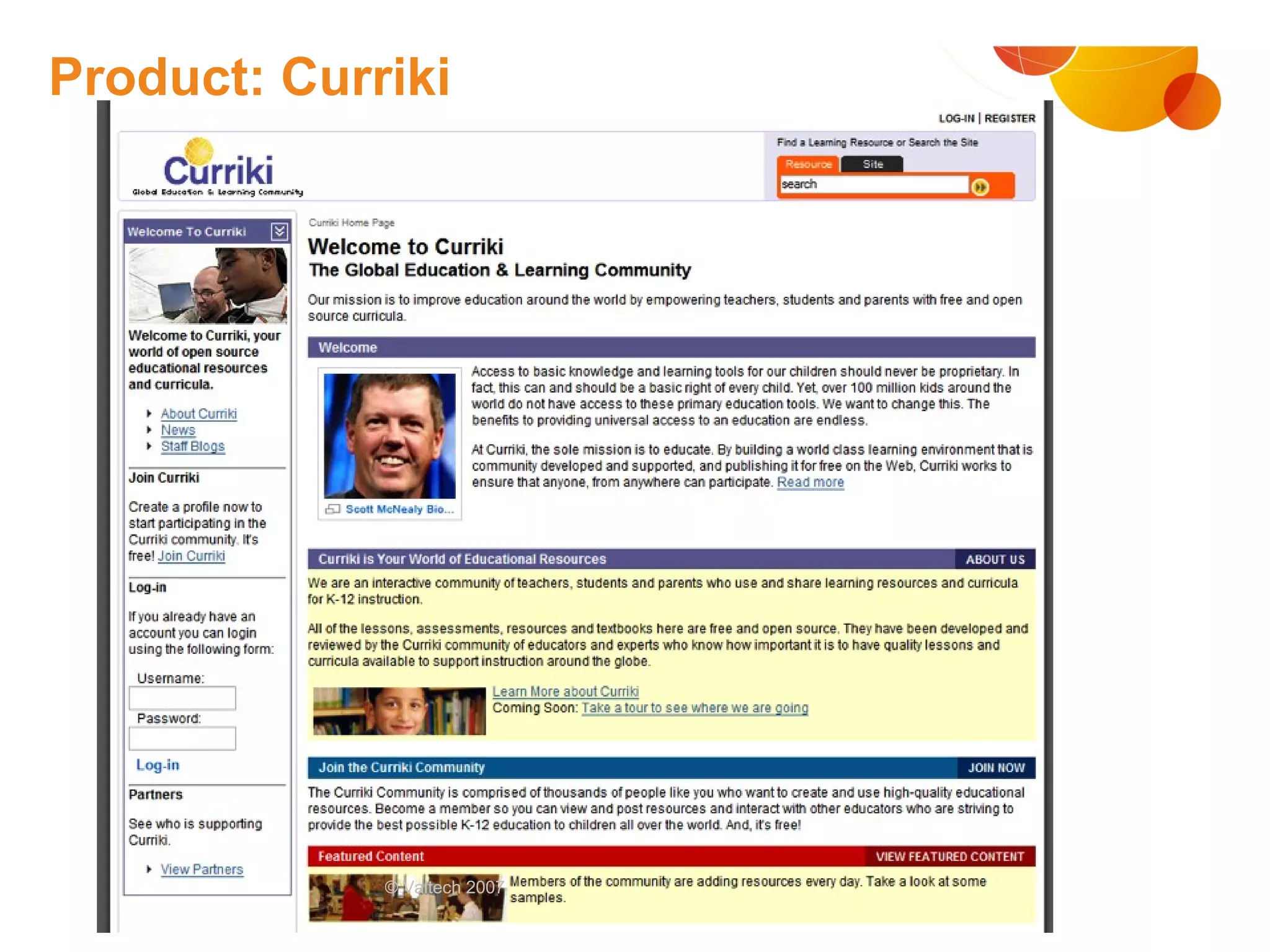 Product: Curriki # © Valtech 2007 