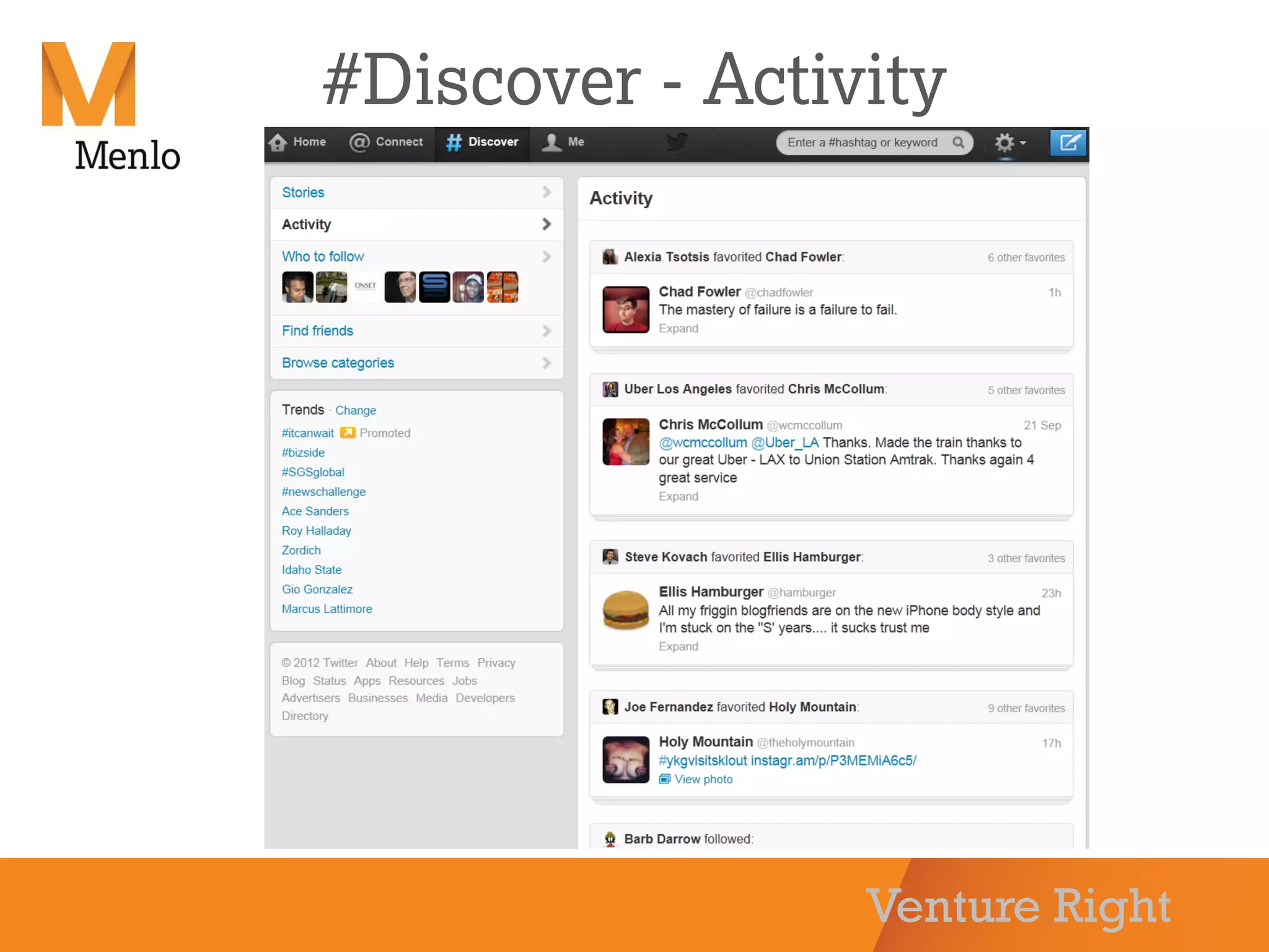 Venture Right
#Discover - Activity
 