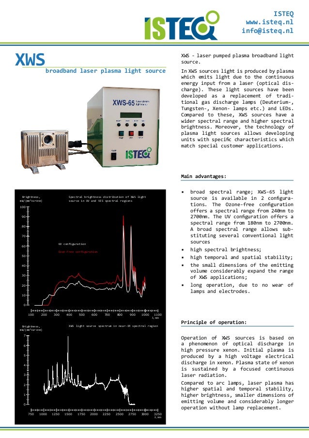 XWS laser pumped plasma broadband light source.