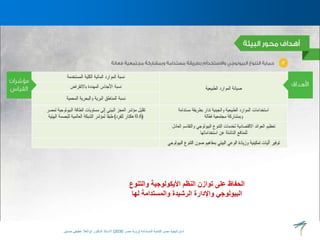 ‫والتنوع‬ ‫األيكولوجية‬ ‫النظم‬ ‫توازن‬ ‫على‬ ‫الحفاظ‬
‫البيولوجي‬
‫لها‬ ‫والمستدامة‬ ‫الرشيدة‬ ‫واإلدارة‬
‫المستدامة‬ ‫للتنمية‬ ‫مصر‬ ‫استراتيجية‬
(
‫مصر‬ ‫رؤية‬
2030
)
‫حسنين‬ ‫عطيفى‬ ‫ابوالعال‬ ‫الدكتور‬ ‫االستاذ‬
 