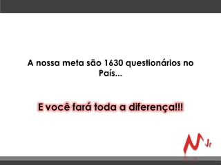A nossa meta são 1630 questionários no País... 