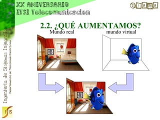 2.2. ¿QUÉ AUMENTAMOS?
 Mundo real   mundo virtual
 