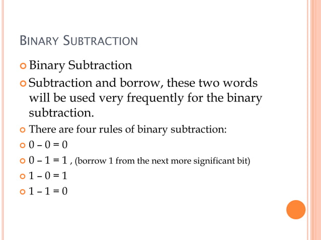 BINARY SUBTRACTION | PDF